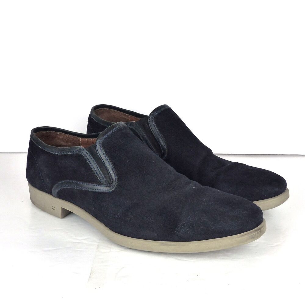 John Varvatos Dylan Sidegore Loafers Mens 12M Black Suede Vibram Slip On Casual